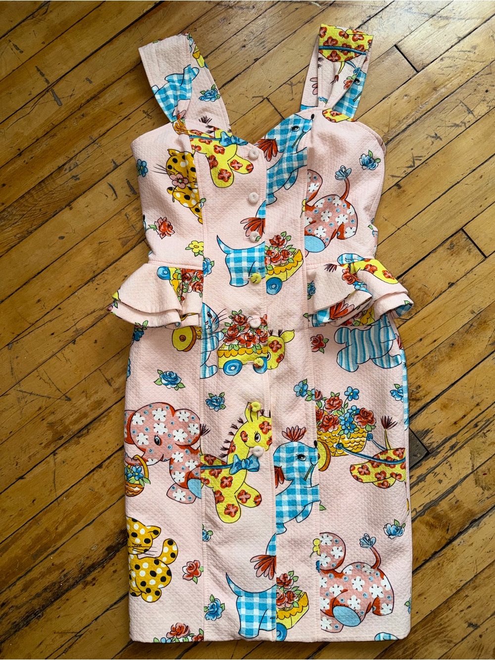Iconic Moschino Spring 2022 Pink Novelty Animal dress